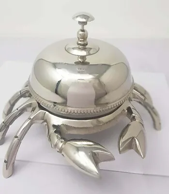 Antique Brass Reception Bell Crab Style Ornate Hotel Desk Bell Table Decor Gift • $34.83
