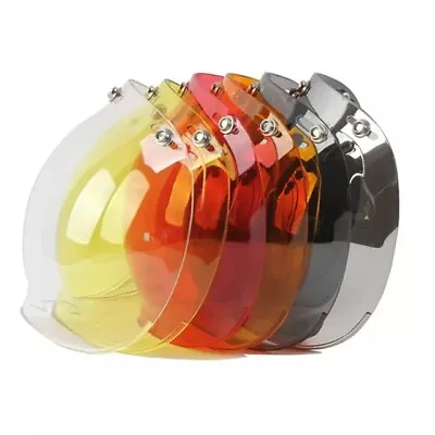 3-Snap Open Face Helmet Bubble Visor Lens Vintage Retro 3/4 Helmets Face Shield • $15.98