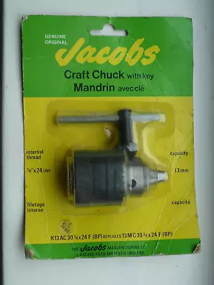 Jacobs K13 AC30 Chuck - 1.5-13mm / 1/16-1/2  Capacity - 3/8 X24  Unused • £10