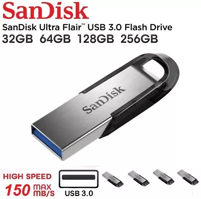 £5.99 • Buy SanDisk Ultra Flair USB 32GB 64GB 128GB 3.0 Pen Flash Drive Memory Stick