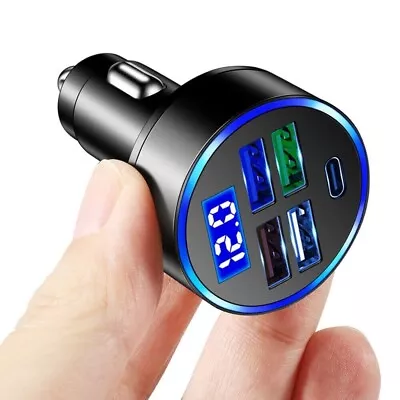 Fast Car Charger 4 USB Port + Type C Universal Socket Adapter For Iphone Samsung • £3.28