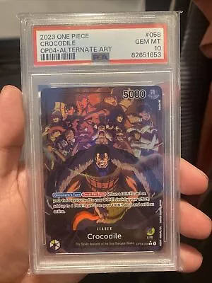 One Piece OP04 CCG Crocodile Alt Art Parallel PSA 10 GEM MINT TCG • $0.99