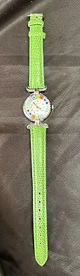 Beautiful Murano Glass Ladies Uno Alla Vista Watch - Green Leather Band • $29.99