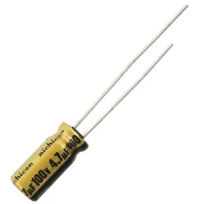 Nichicon UFW Audio Grade Electrolytic Capacitor 4.7uF @ 100V 20% Tolerance • $6.59