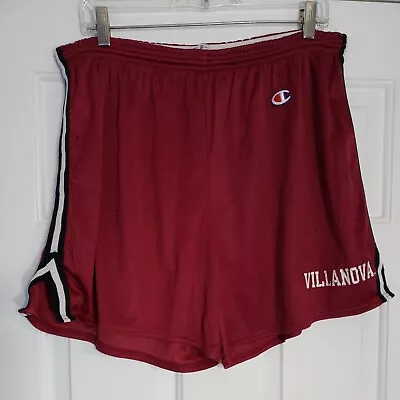 Villanova Wildcats Vintage 90s CHAMPION Red Maroon Mesh Shorts Men's XXL 2XL • $39.99