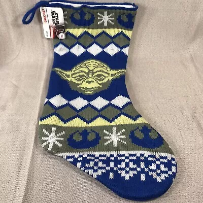 $18.74 • Buy Disney Star Wars Yoda Knit Christmas Holiday Stocking Ugly Sweater Look NWT