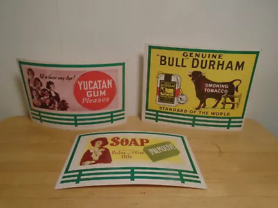 3 Vintage O Scale Cardboard Billboards 7  Long • $9.99