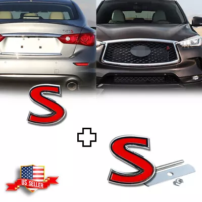 Sport Red Rear Trunk Lid Fender Decal Front Grill Badge For Infiniti Q50 Q60 Q70 • $13.99