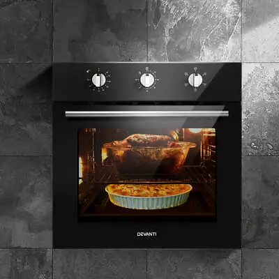 Devanti 60cm Electric Built In Wall Oven Stainless Steel • $334.44