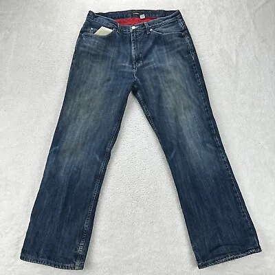 J Crew Lined Jeans Men 33x30 Blue Straight Leg Insulated 100% Cotton Work Pants • $16