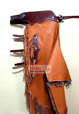 Western Cow Softy Leather Chinks / Chaps Soft Quality Bull Trail Riding • $150