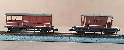 Used Unboxed Pair Of Bachmann N Gauge Brake Van Wagon Models. Lot BK.053 • £1.99