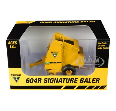 Vermeer 604r Signature Baler Yellow & Bale 1/64 Diecast Model Speccast Cust1639 • $32.99