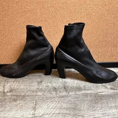 Maison Margiela Leather Sock Bootie In Black Size US 7 / Made In Italy • $180