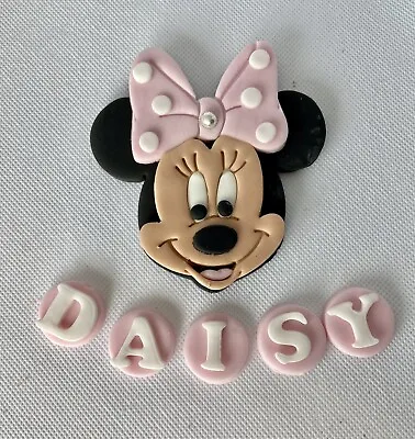 Minnie Mouse Head Cake Toppers Edible Personalised Name Birthday Unofficial • £4.95