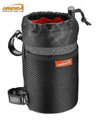 IBERA E-Bike Indoor Cycling Handlebar Pouch Bike Bottle Phoner Bag Black IB-HB10 • $18.67