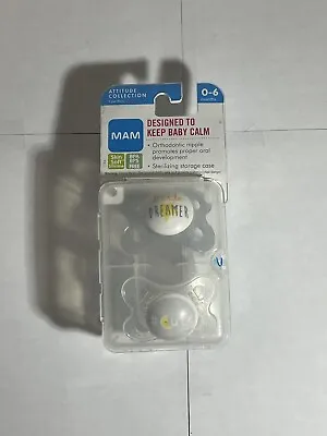 Mam Little Dreamer Pacifier 0-6 Months Skin Soft Silicone 2 Pack - New • $8.99