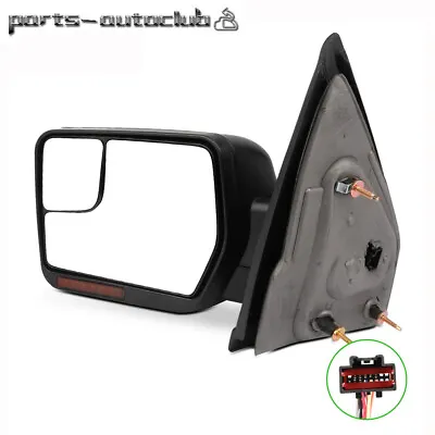 Driver Side Mirror Power Heated Signal Puddle Light Black Fits 2004-14 Ford F150 • $53.19