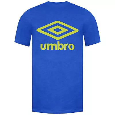 Umbro Short Sleeve Crew Neck Blue Mens Large Logo T-Shirt 65352U HJE • £13.49