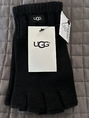 Ugg Womens Fingerless Knit Gloves Black Nwt One Size • $39.99