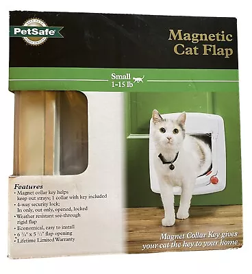 PetSafe Magnetic Cat Door Small 1-15 Lbs Locks With Collar Key Keeps Out Strays • $29.99