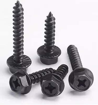 Black Steel Phillips Cross Hex Flange Head Self Tapping Screws M3 M4 M5 M6 M8 • $7.21