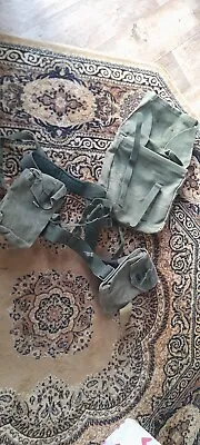 Vintage Swedish Military Tactical Belt With Pouches And Original Bag. ( 2 ) • £15