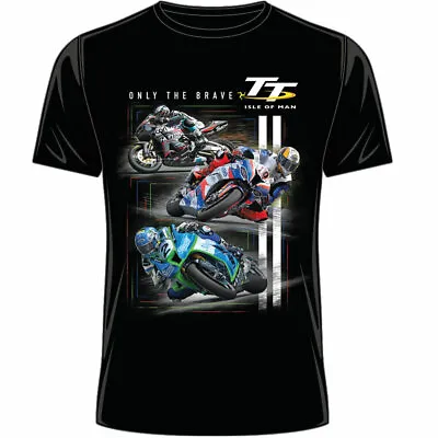 £14.99 • Buy   Official Isle Of Man TT Races  Only The Brave  Black T'Shirt - 20ATS22B