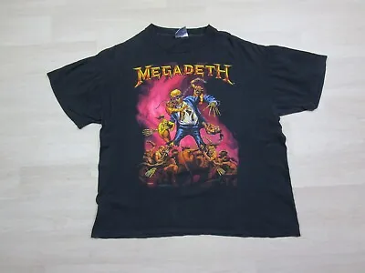 Vintage Megadeth Shirt (XL) 1990's Brockum Tag Vic Goes To Hell Heavy Metal Band • $279.98