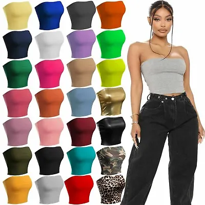 £4.49 • Buy Women New Boob Tube Strapless Sexy Bandeau Causal Stretchy Vest Bra Crop Tops