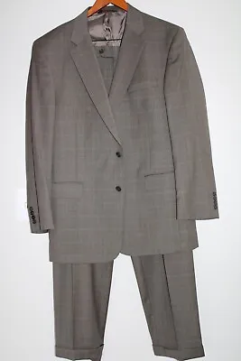Brown Plaid Jos. A. Bank Gold Series 100% Wool 2-piece Suit 46l Jacket & 36 Pant • $36.98