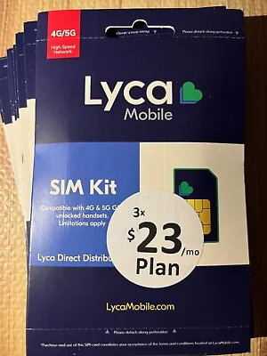 Lycamobile Preloaded Sim $23 X 3 (3 Months 5GB Per Month) • $49