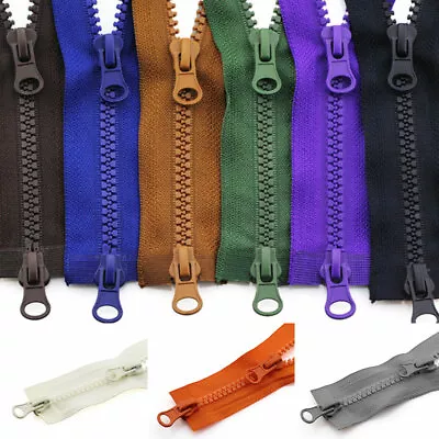 2 Way DIY Craft Zip Chunky Zipper Size #5 Open End Double Slider Strong Fastener • £3.58