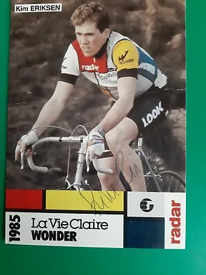 1985 KIM ERIKSEN CYCLING CARD LA VIE CLAIRE WONDER Team Cycling Card Signed • $4.78