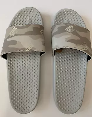 Victoria's Secret PINK Camo Gray  Slides Flip Flops L 9/10 • $34.99