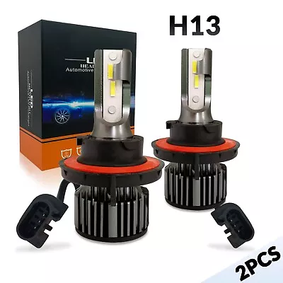 2×H13 9008 LED Headlight Light Bulbs Kit Super Bright White 6500K High Low Beam • $21.16