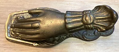 Vintage Brass Hand Shaped Glove Handkerchief Clip Wall Mount Stamped Japan 2”x5” • $35