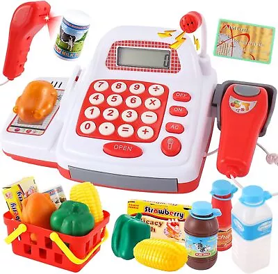 39PCS Pretend Play Toy Till Cash Register For Kids Toy Shop Supermarket With S • £31.95