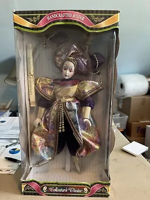 Collectors Choice Porcelain Mardi Gras Jester Harlequin Doll NEW In Box • $65