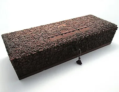 Magnificent Anglo Indian Antique Carved Mughal Wood Box Casket 19th Century • $1213.44