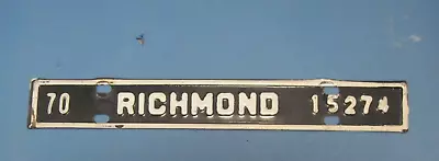 1970 Richmond License Plate Attachment From Virginia • $20