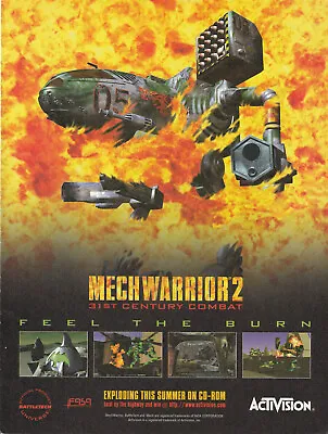 1995 MechWarrior 2: 31st Century CD-ROM DEBUT Print Ad/Poster 20x27cm NEX07 • $23.50