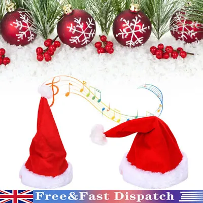 Christmas Xmas Novelty Santa Hat Cap For Musical Singing Moving Dancing Toy NEW • £9.99