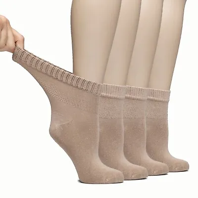 $32 • Buy Hugh Ugoli Lightweight Women's Diabetic Ankle Bamboo Thin Socks, 4 Pairs