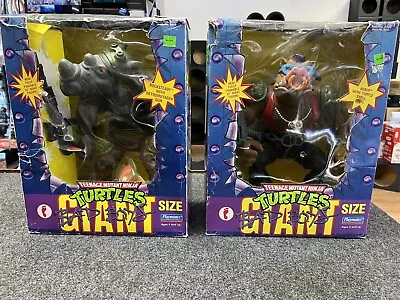 VTG 1990 PLAYMATES TMNT Giant Bebop Rocksteady Teenage Mutant Ninja Turtles 13  • $900