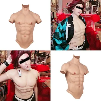 Realistic Silicone Male Chest  Abdominal Muscle Suit For Crossdresser Cosplayer • £199.99