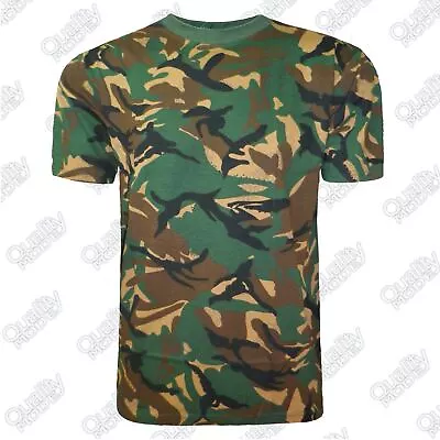 Mens Camouflage T-shirt Army Combat Short Sleeve Round Neck Military Tops M-5xl • £8.99