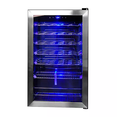 £289.16 • Buy Smad Freestanding 33 Bottles Wine Fridge Cooler Stainless Steel 95L Undercounter