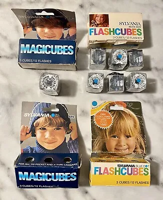 Vtg Camera Flashbulbs Magicubes Flashcubes Sylvania Blue Dot GTE Mixed Lot NIB • $16.99