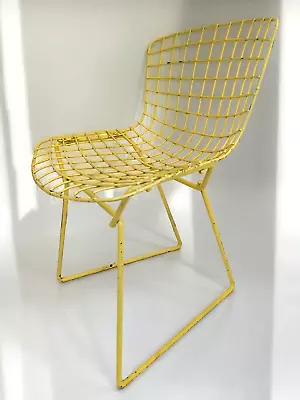 Harry Bertoia Child's Yellow Wire Side Chair Knoll 1950s Mid Century Modern • $199.99